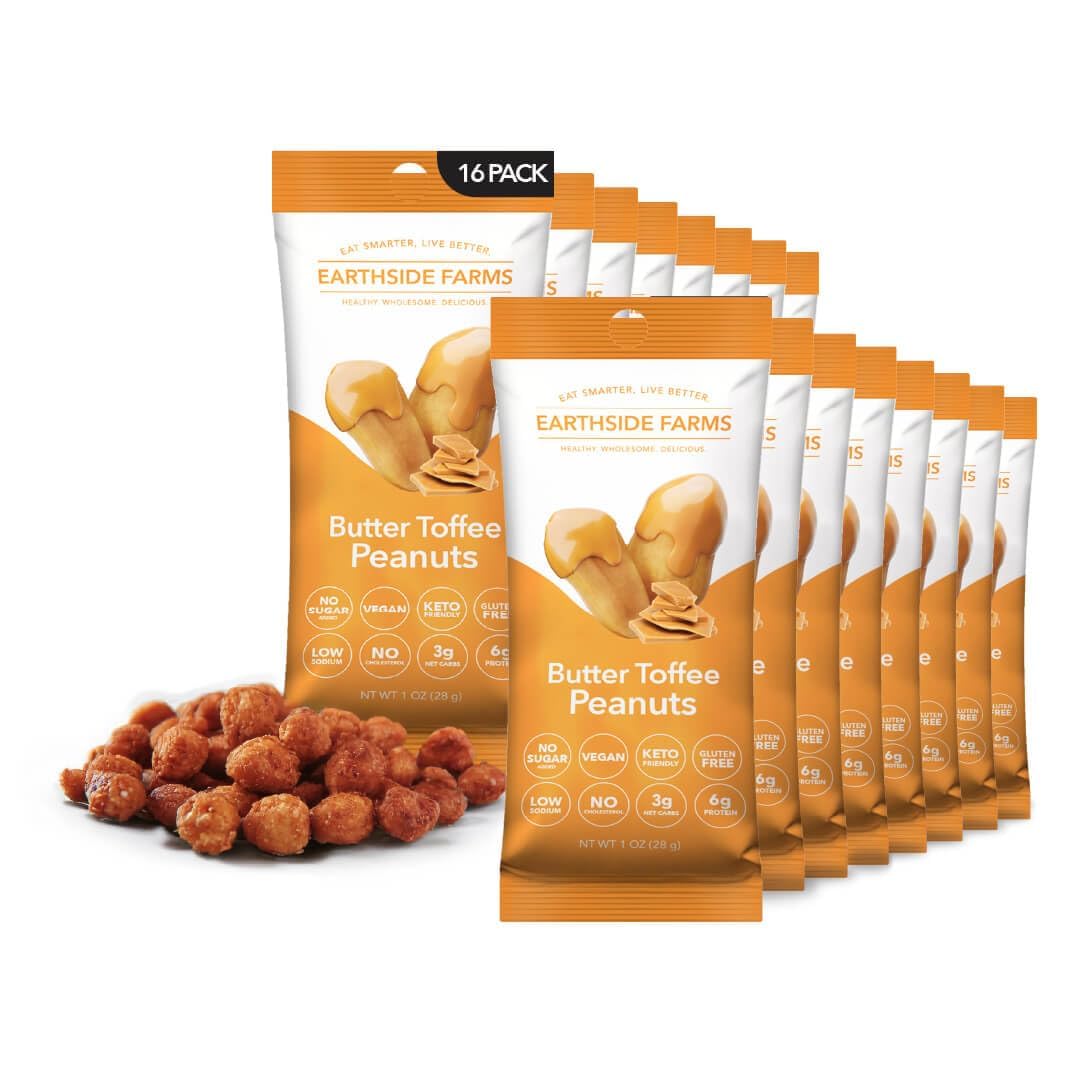 Butter Toffee Peanuts 1 oz snack packs, 16-pack with toffee peanuts
