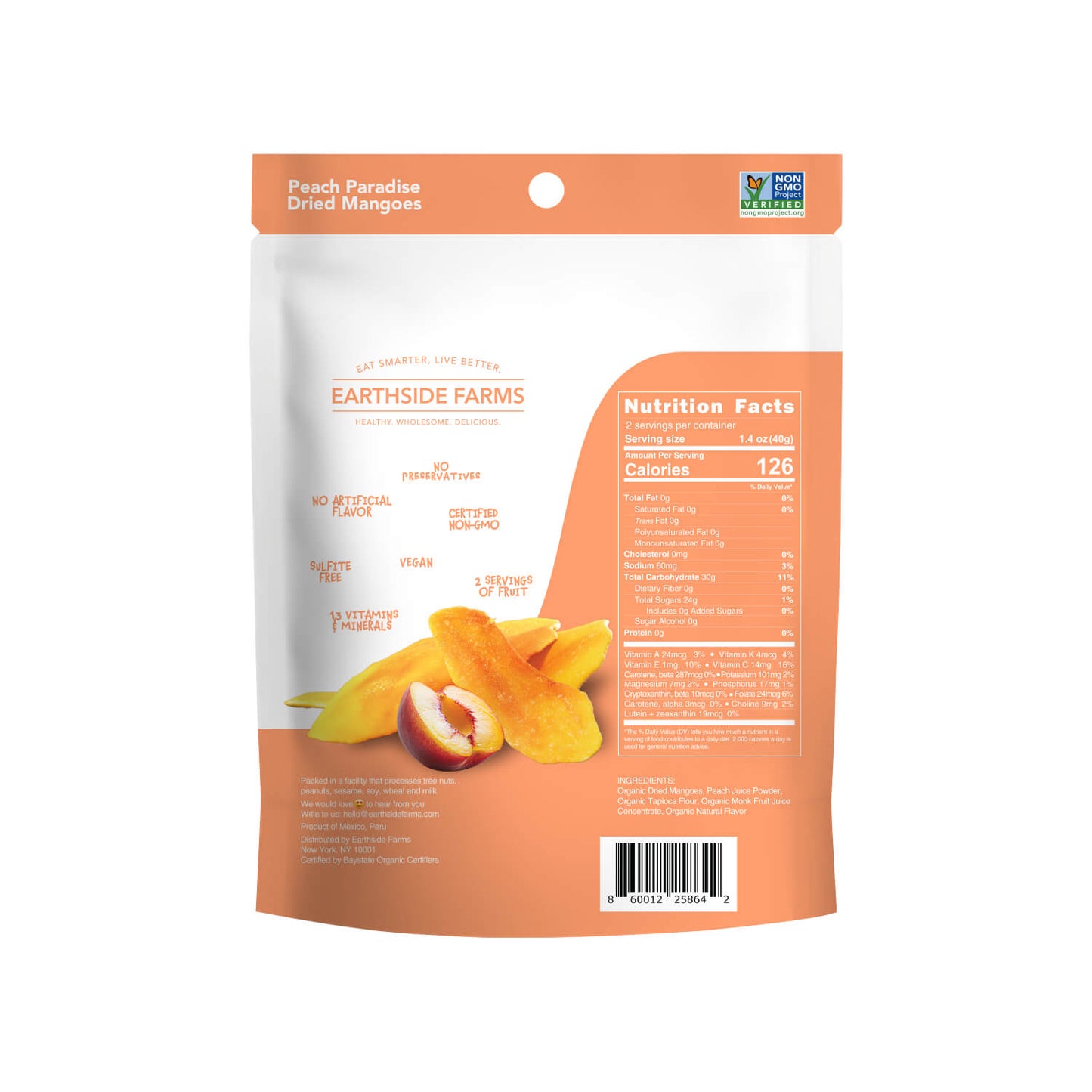 Peach Paradise Dried Mangoes 2.8oz - 6 pack
