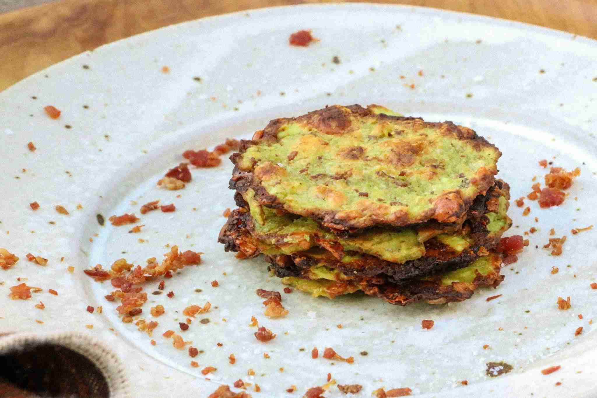 Keto Avocado Chips with Bacon Bits