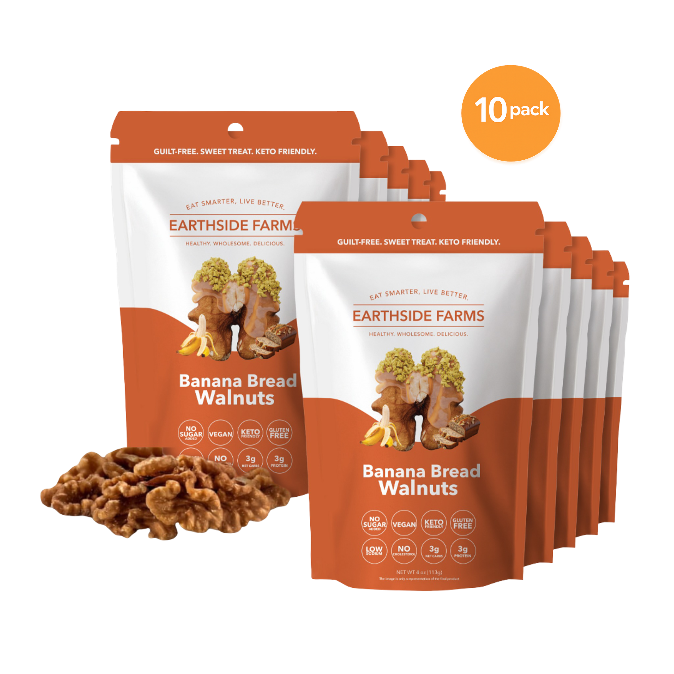 Banana Bread Walnuts - Sweet, Keto Free Snack By Earthside Farms