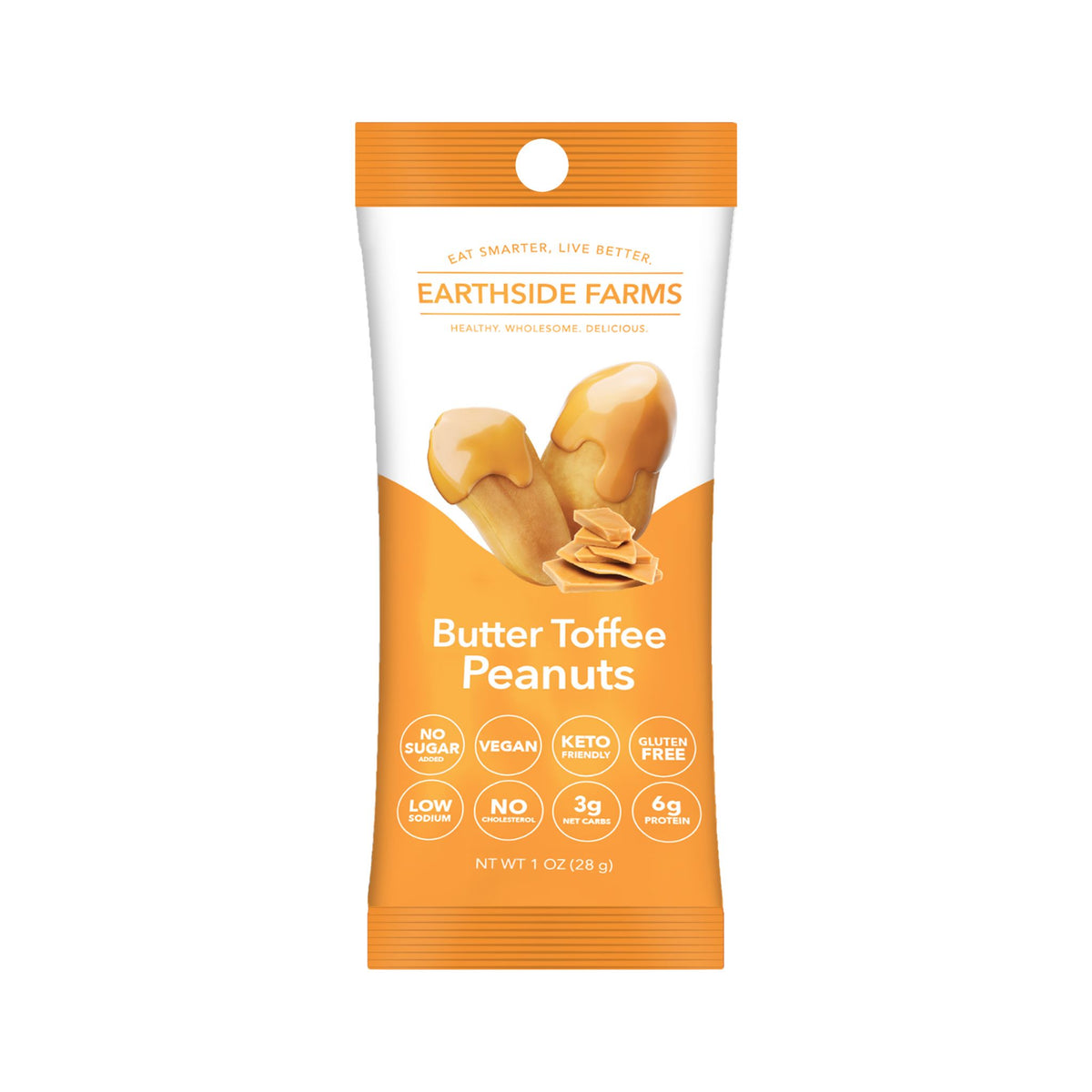 Butter Toffee Peanuts 1 oz snack pack, front