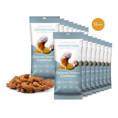 Coconut Caramel Cashews 1 oz snack packs, 18-pack with cashews