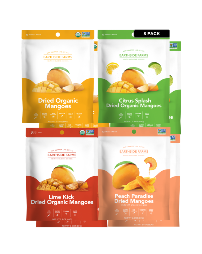 Mango Magic variety 8-pack of four dried organic mango flavors
