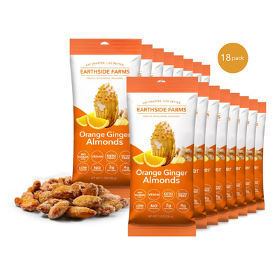 Orange Ginger Almonds 1 oz snack packs, 18-pack with candied almonds
