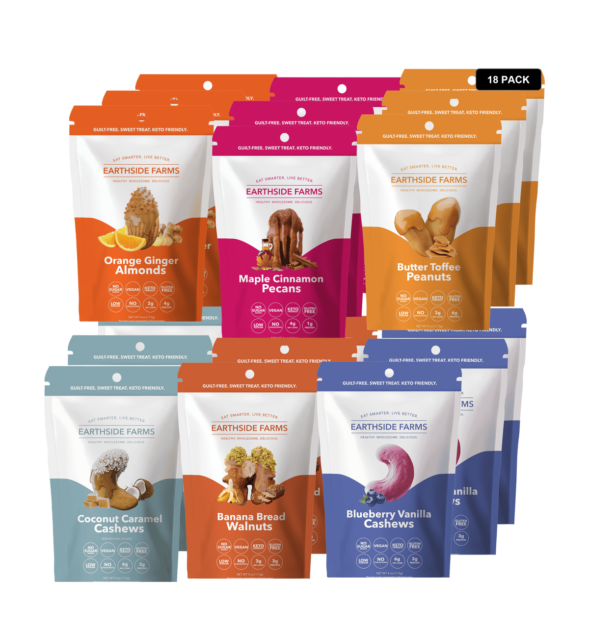 Smart Choice variety 18-pack of 4 oz candied nut pouches