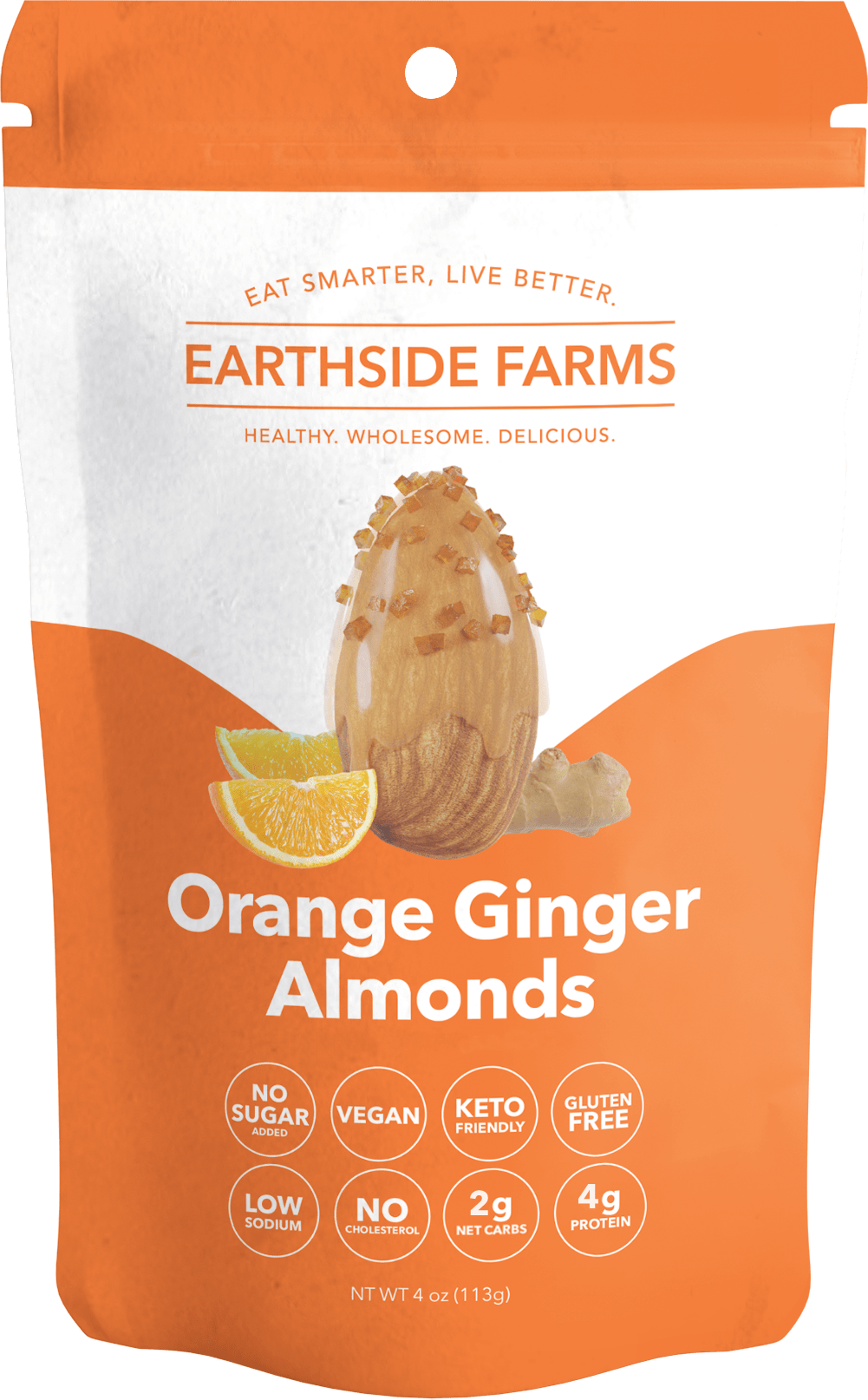 Orange Ginger Almonds - 4OZ - Earthside Farms